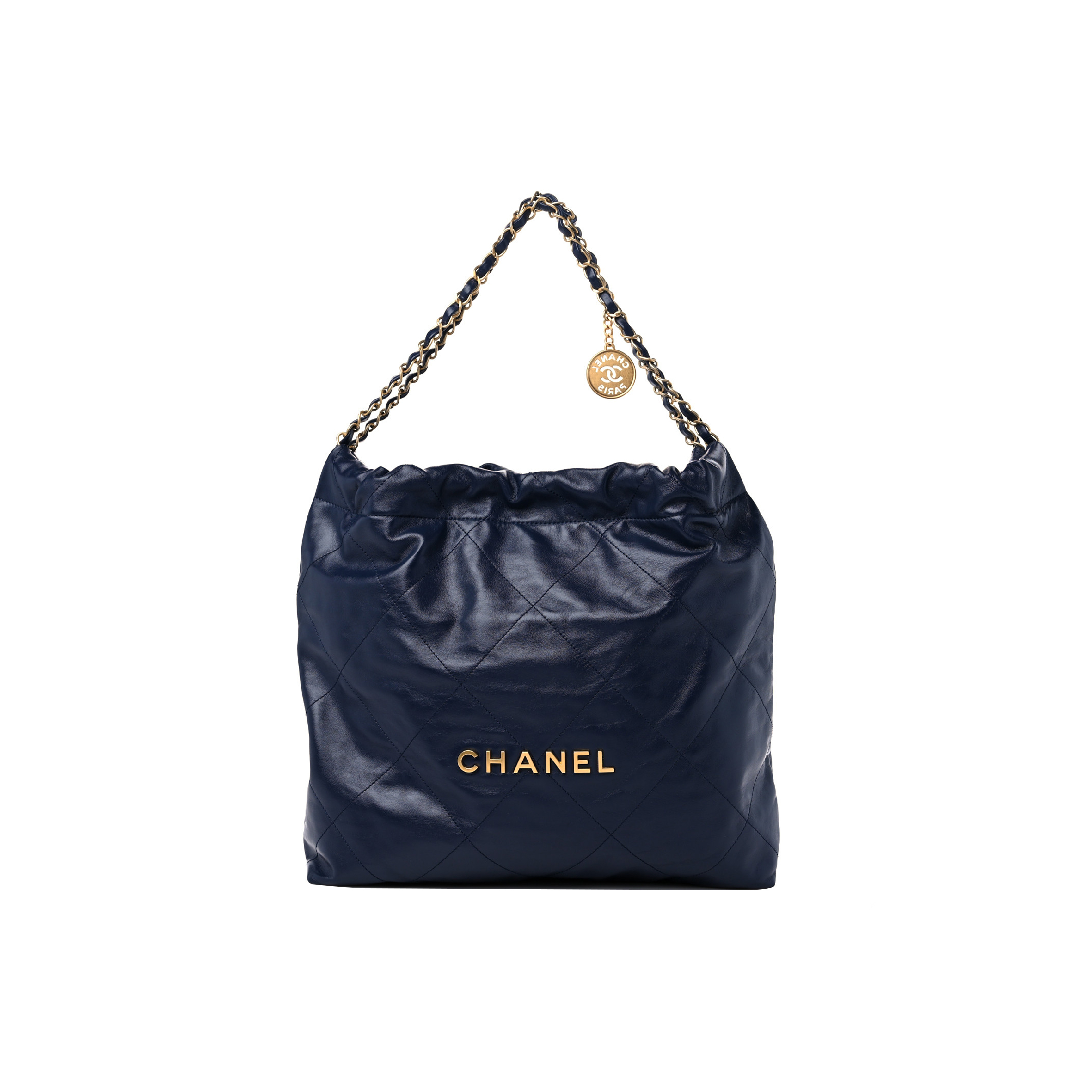 CHANEL MASTER SHINY CALFSKIN QUILTED CHANEL 22 NAVY BLUE (42*39*8cm) 